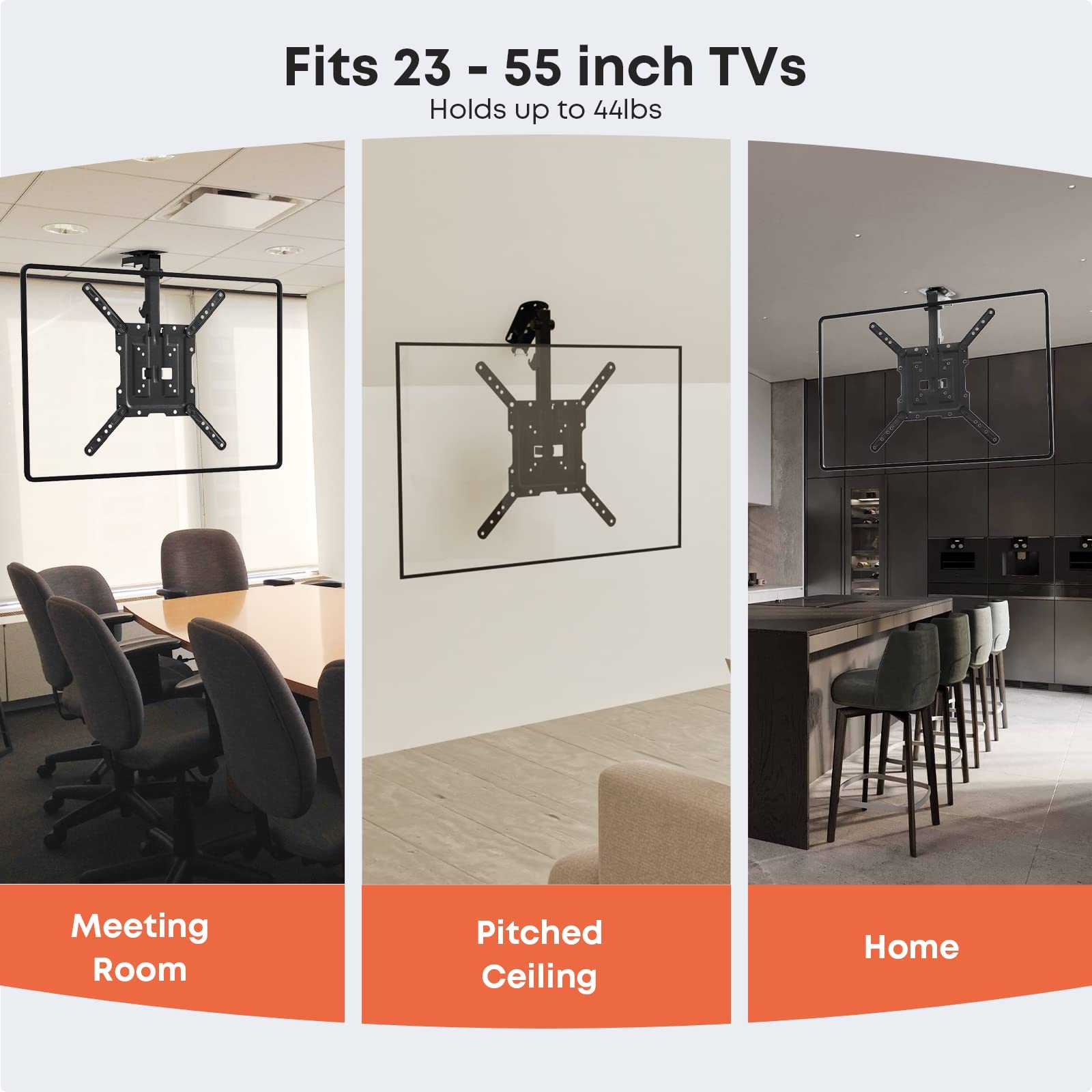 PUTORSEN Support TV Mural pour Écrans 32 à 70 Pouces (81-177cm), Orientable  et Inclinable avec Double Bras, Charge Max.50 kg, VESA 75x75-400x400mm :  : High-Tech