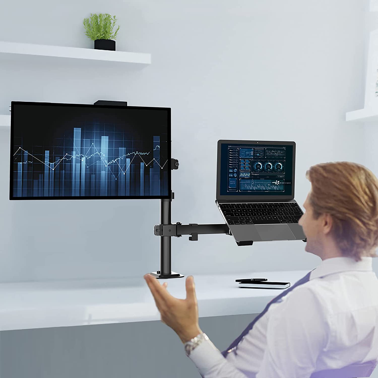 Braccio Regolabile Per Monitor 17-45 Pollici PUTORSEN - Supporto VESA 75/100, Fino A 16kg - Foto 2