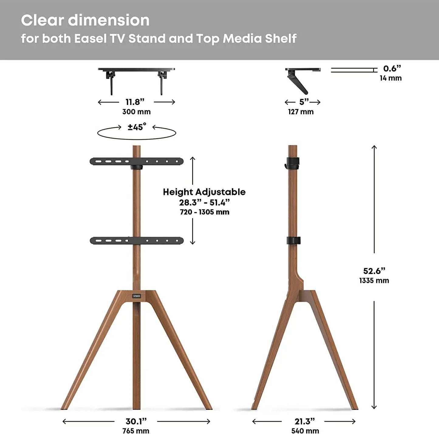 PUTORSEN Solid Wood Easel TV Stand PUTORSEN