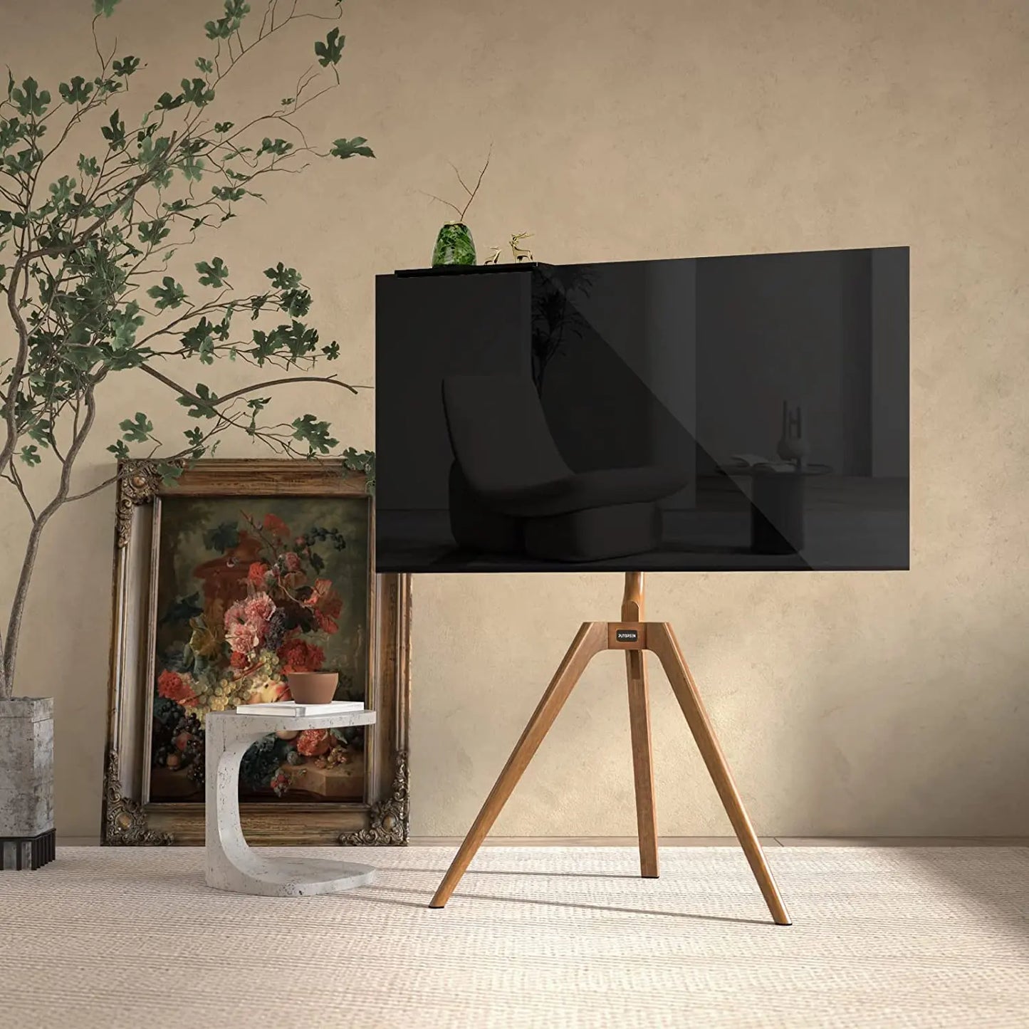 PUTORSEN Solid Wood Easel TV Stand PUTORSEN