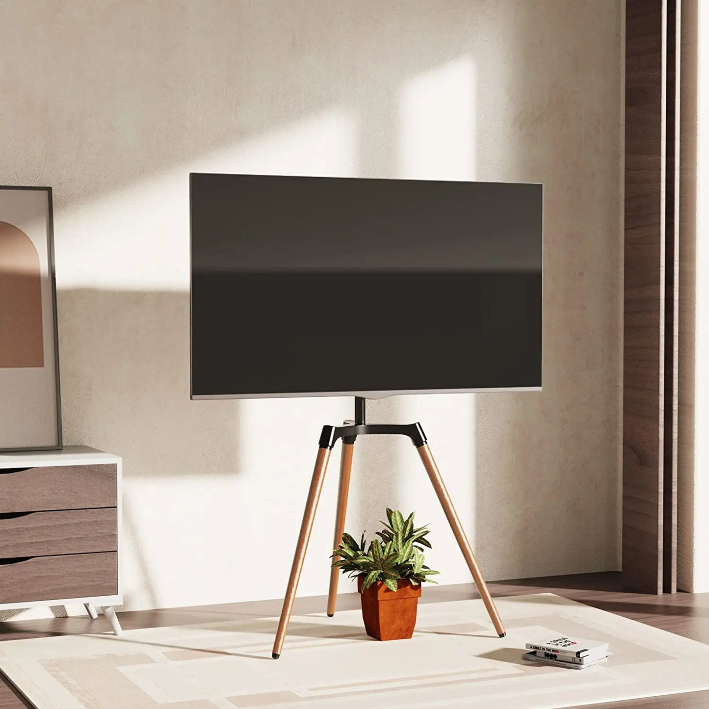 PUTORSEN® Artistic Easel TV Floor Stand for 50-65 Inch LED LCD Screen PUTORSEN