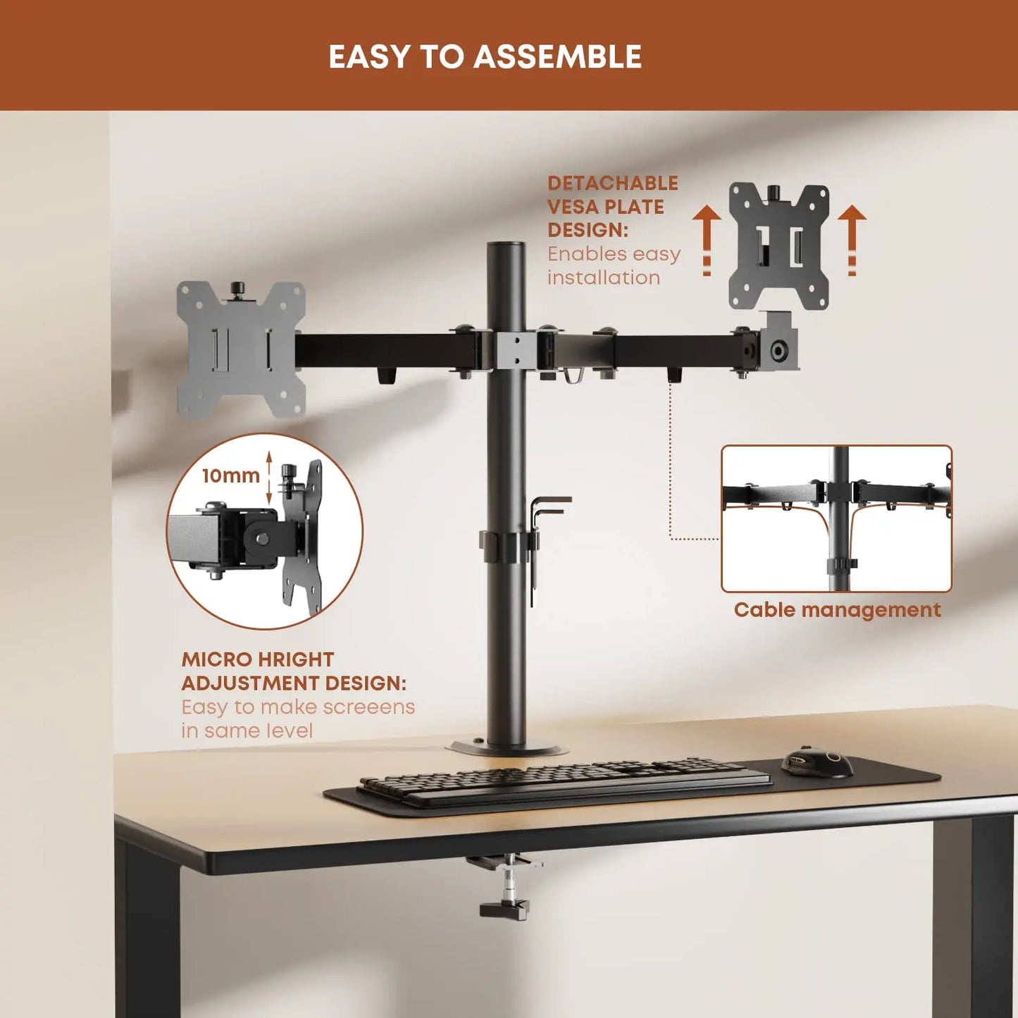 PUTORSEN® PC Dual Monitor Arm PUTORSEN