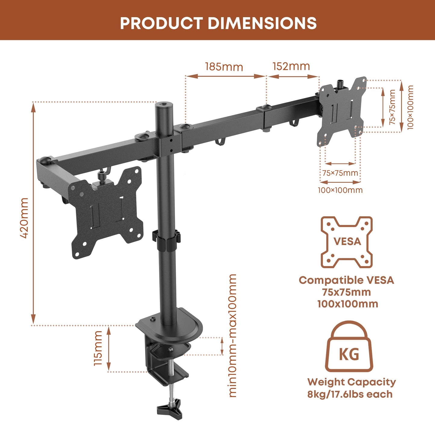 PUTORSEN® PC Dual Monitor Arm PUTORSEN