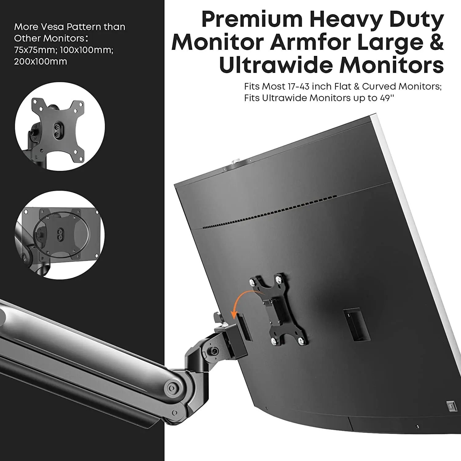 PUTORSEN Heavy Duty Monitor Mount for Most 17-35 Inch Screens