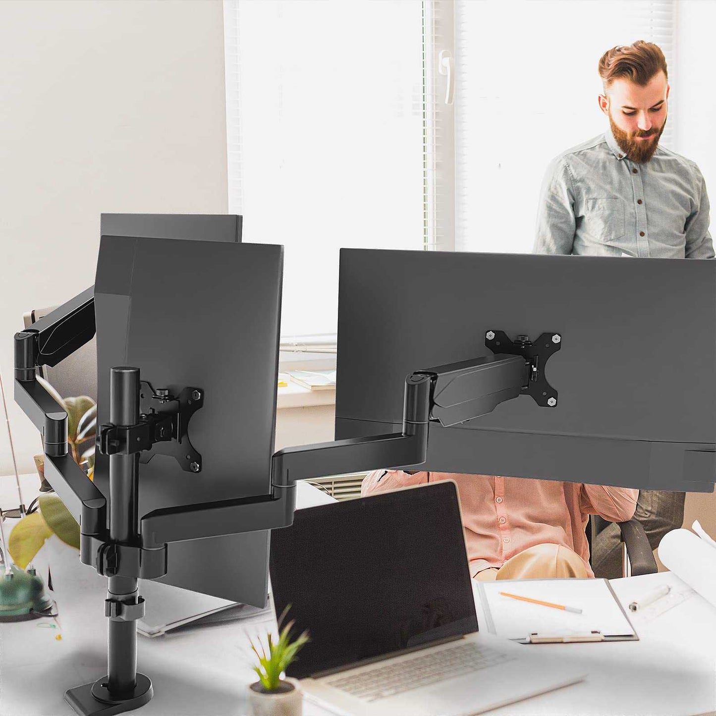 PUTORSEN®Triple Monitor Mount PUTORSEN