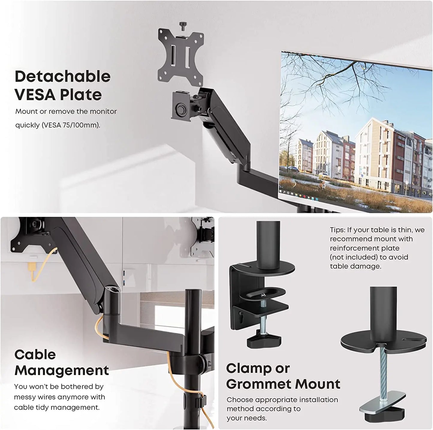 Pole Mounted Dual Monitor Mount for Most 17-32 Inch Screens PUTORSEN