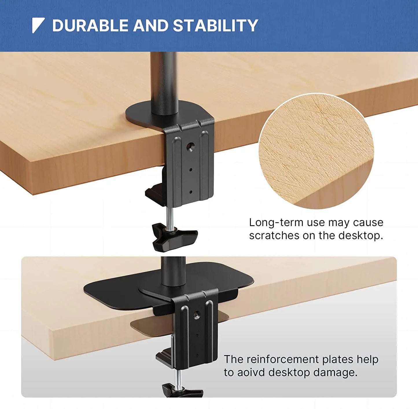 Steel Monitor Mount Reinforcement Plate for Thin PUTORSEN